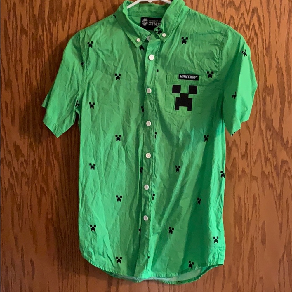 Boys Minecraft button shirt